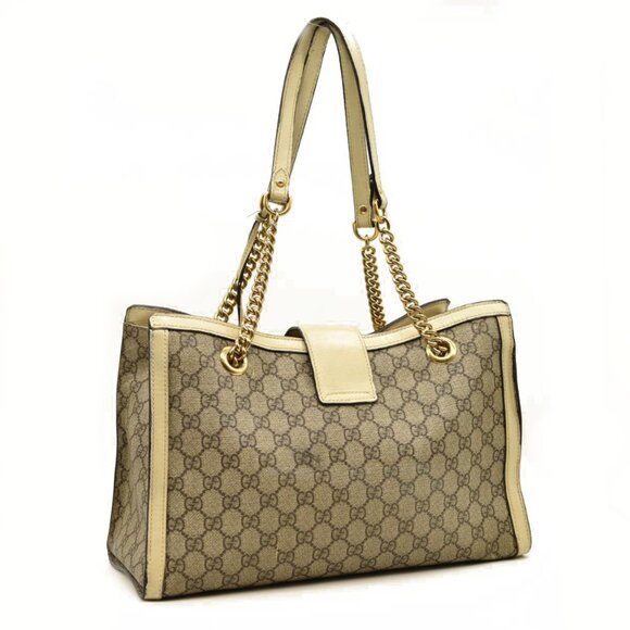 $2390 Gucci GG Supreme Monogram Medium Padlock Tote White Guccissima - Picture 4 of 16